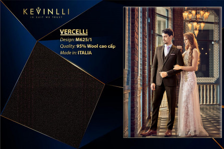 M625/1 Vercelli CVM - Vải Suit 95% Wool - Đen Sọc